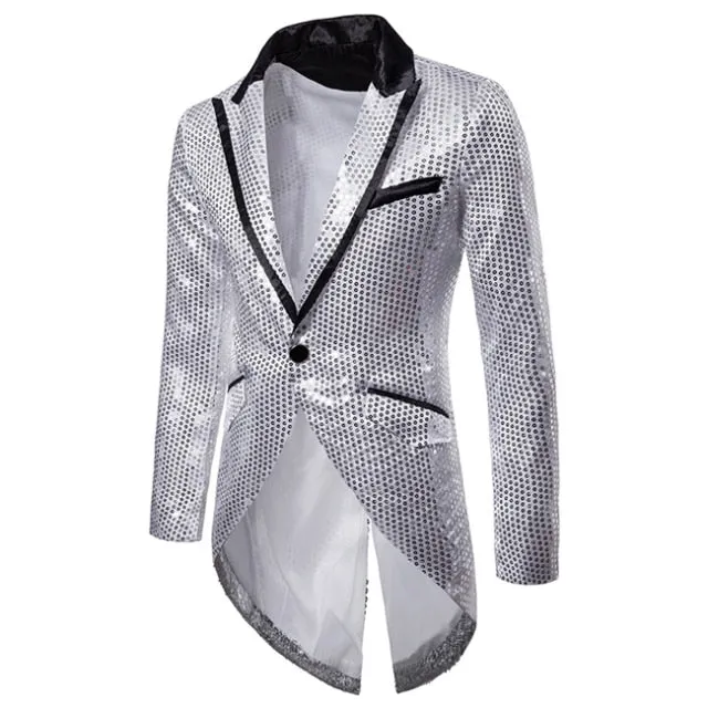 Shiny Sequin Glitter Embellished Men Blazer