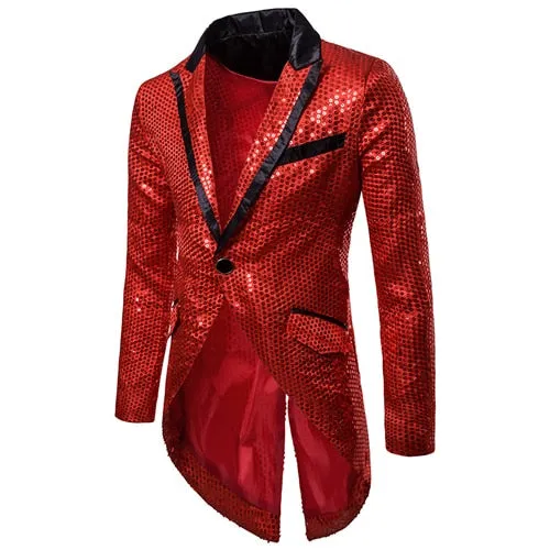 Shiny Sequin Glitter Embellished Men Blazer