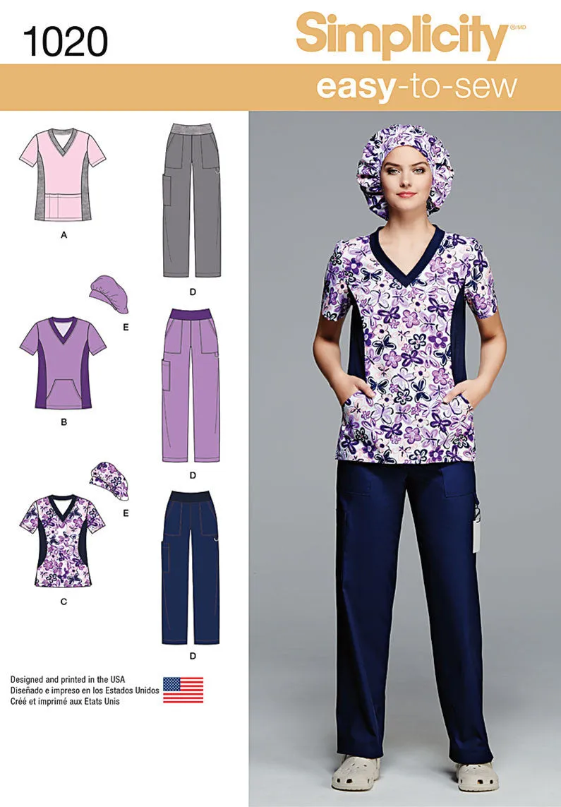 Simplicity Pattern 1020 Misses' and Plus Size Scrubs