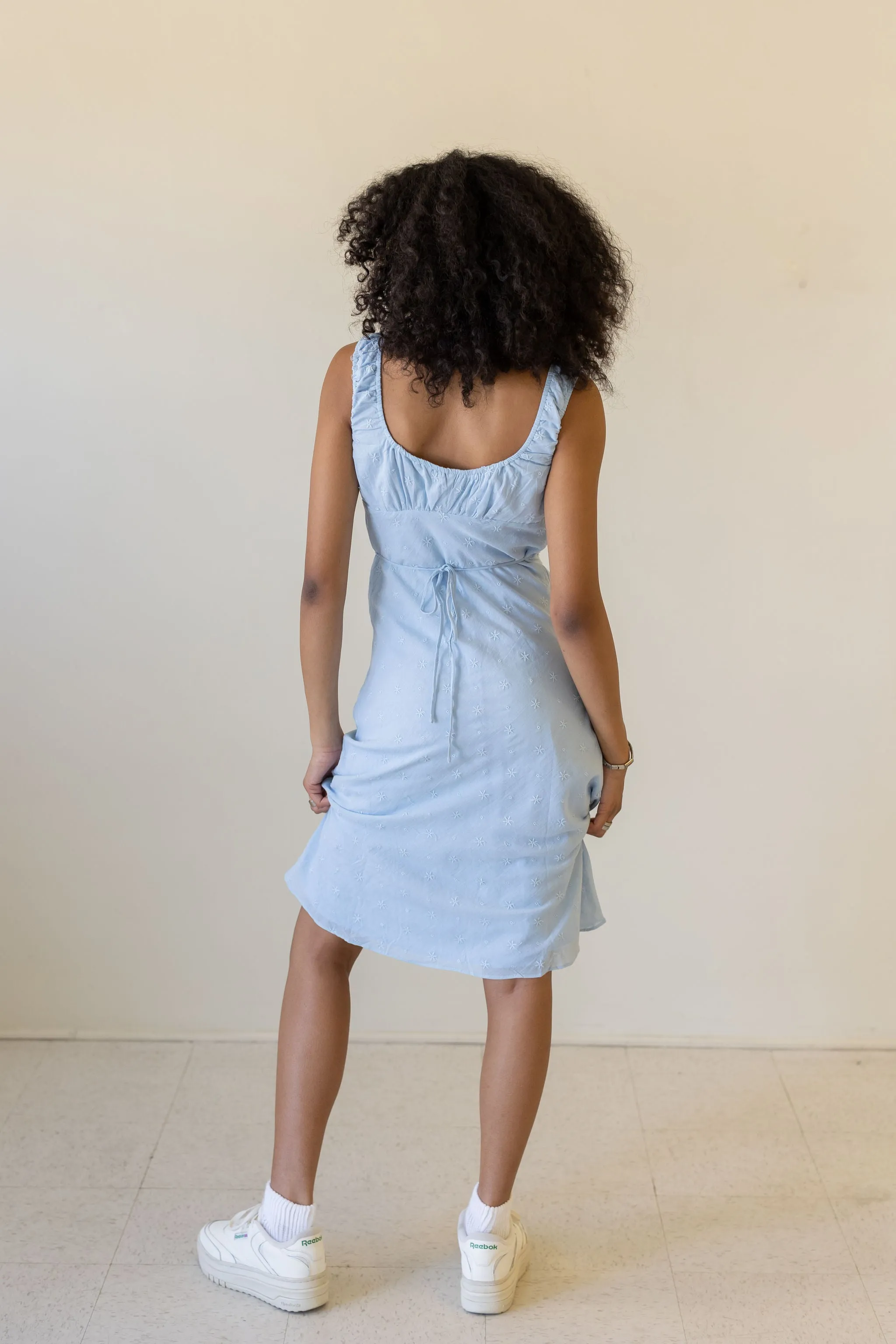 Sleeveless Embroidered Midi Dress