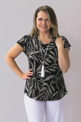 Storm Print Short Sleeve Jersey Top