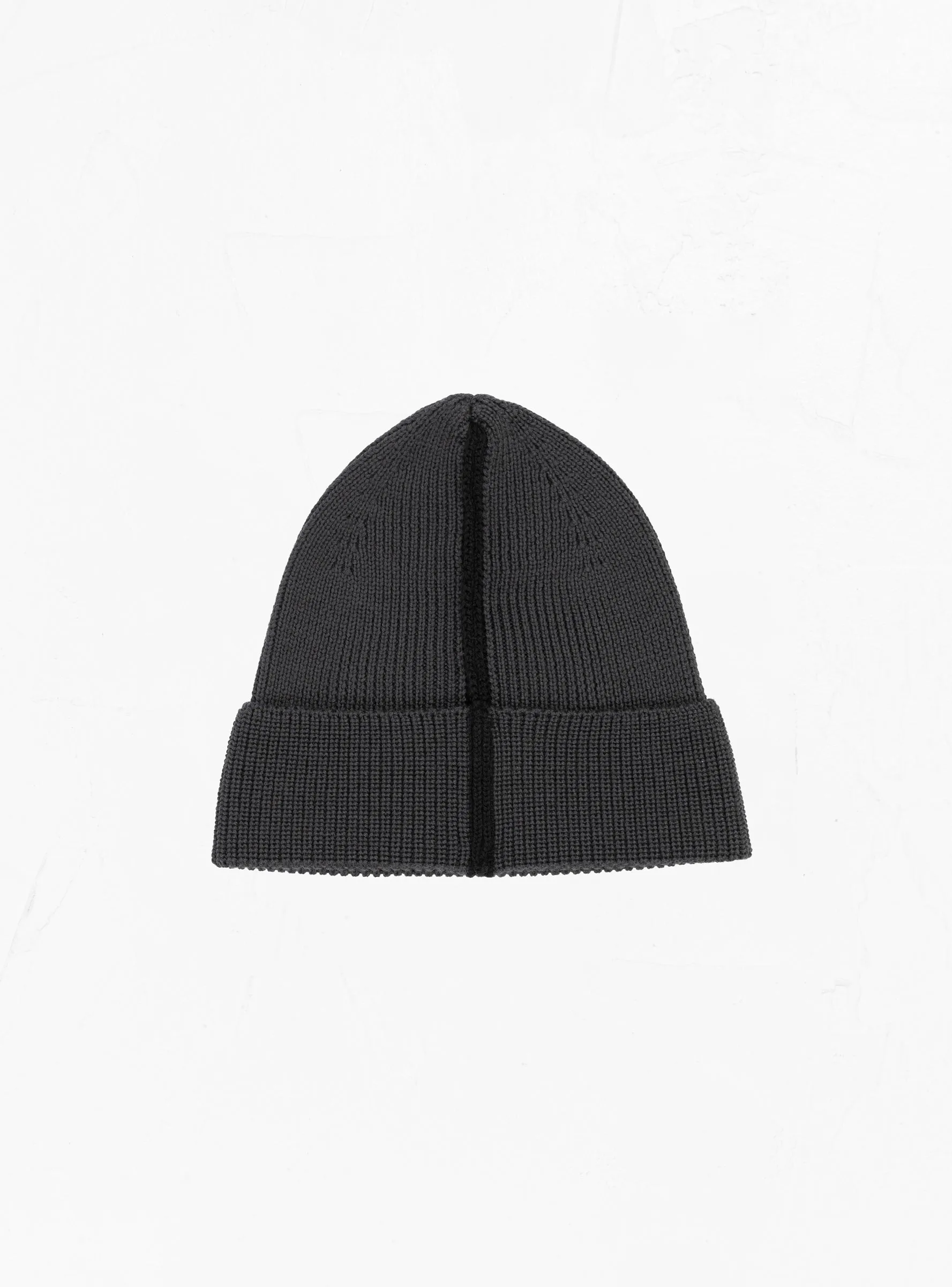 Stripe Rib Merino Wool Beanie Grey