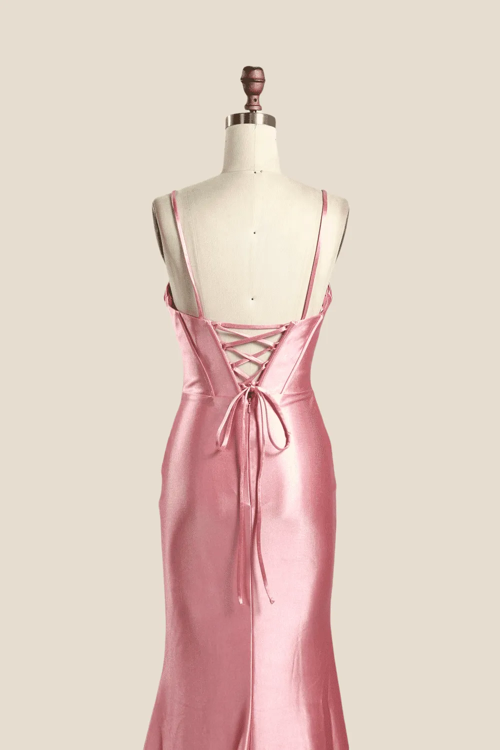 Sweetheart Pink Ruched Long Dress with Keyhole