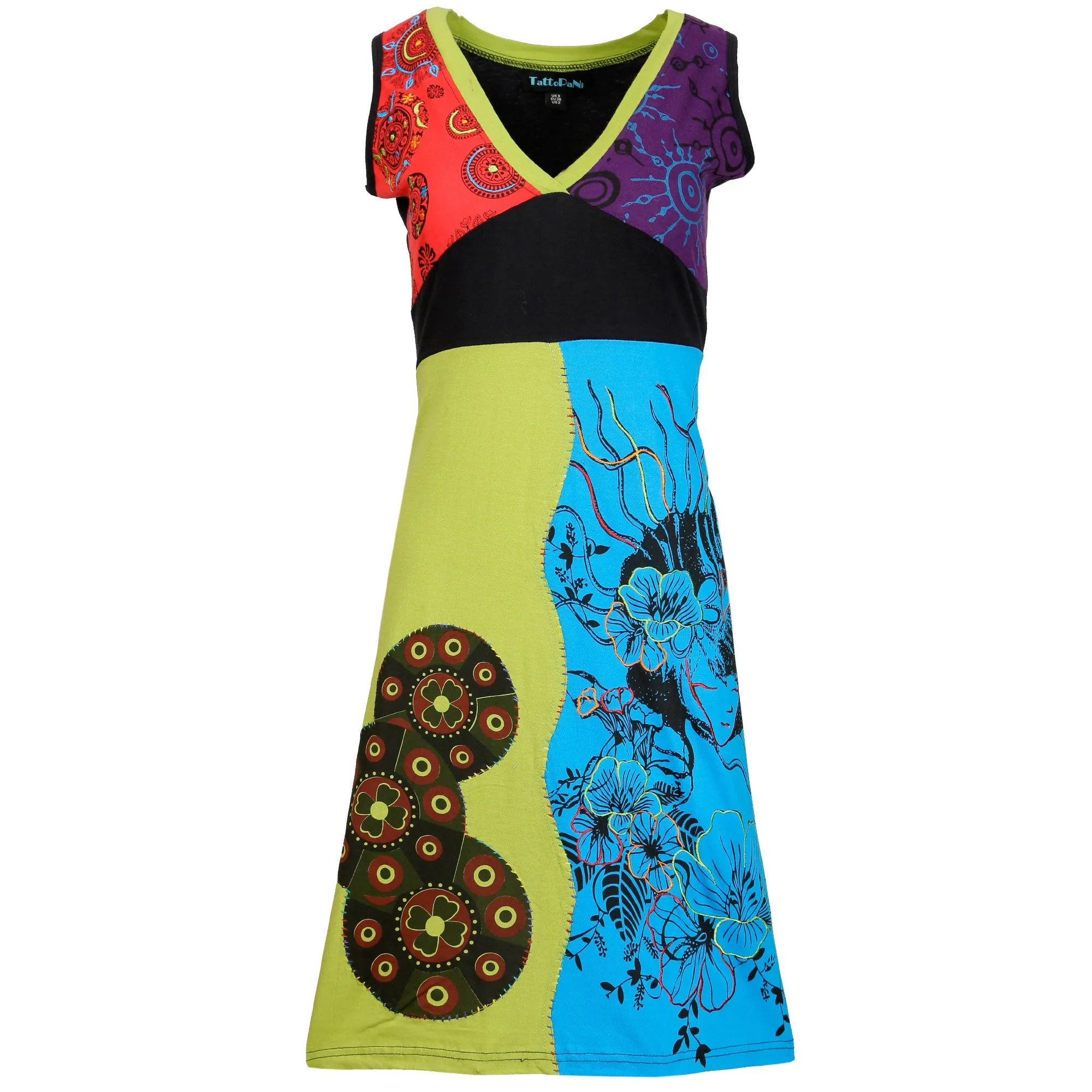 TATTOPANIi-women-sleeveless-dress-with-embroidery-work-yinyan