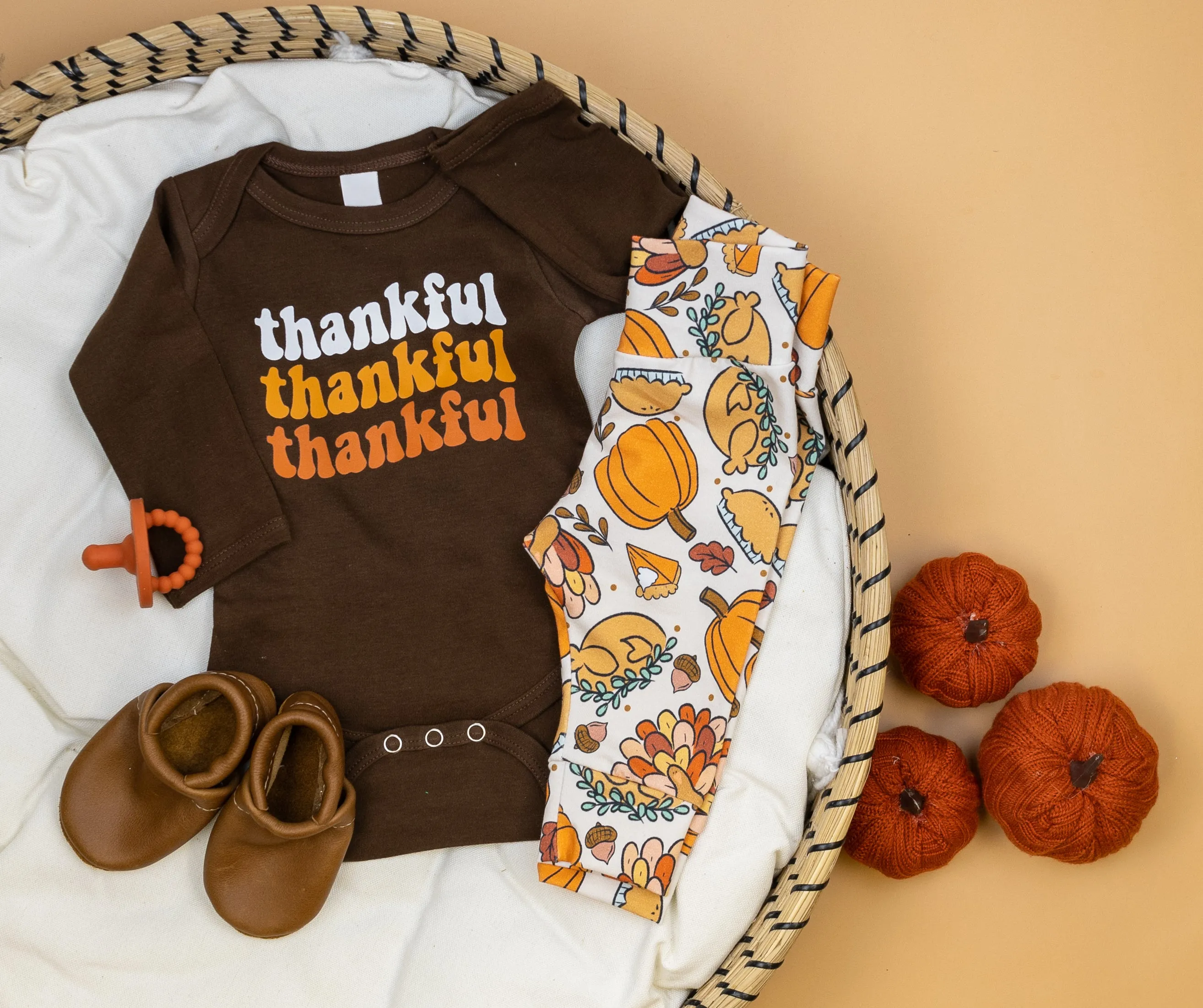 Thankful Thankful Thankful | Brown Bodysuit