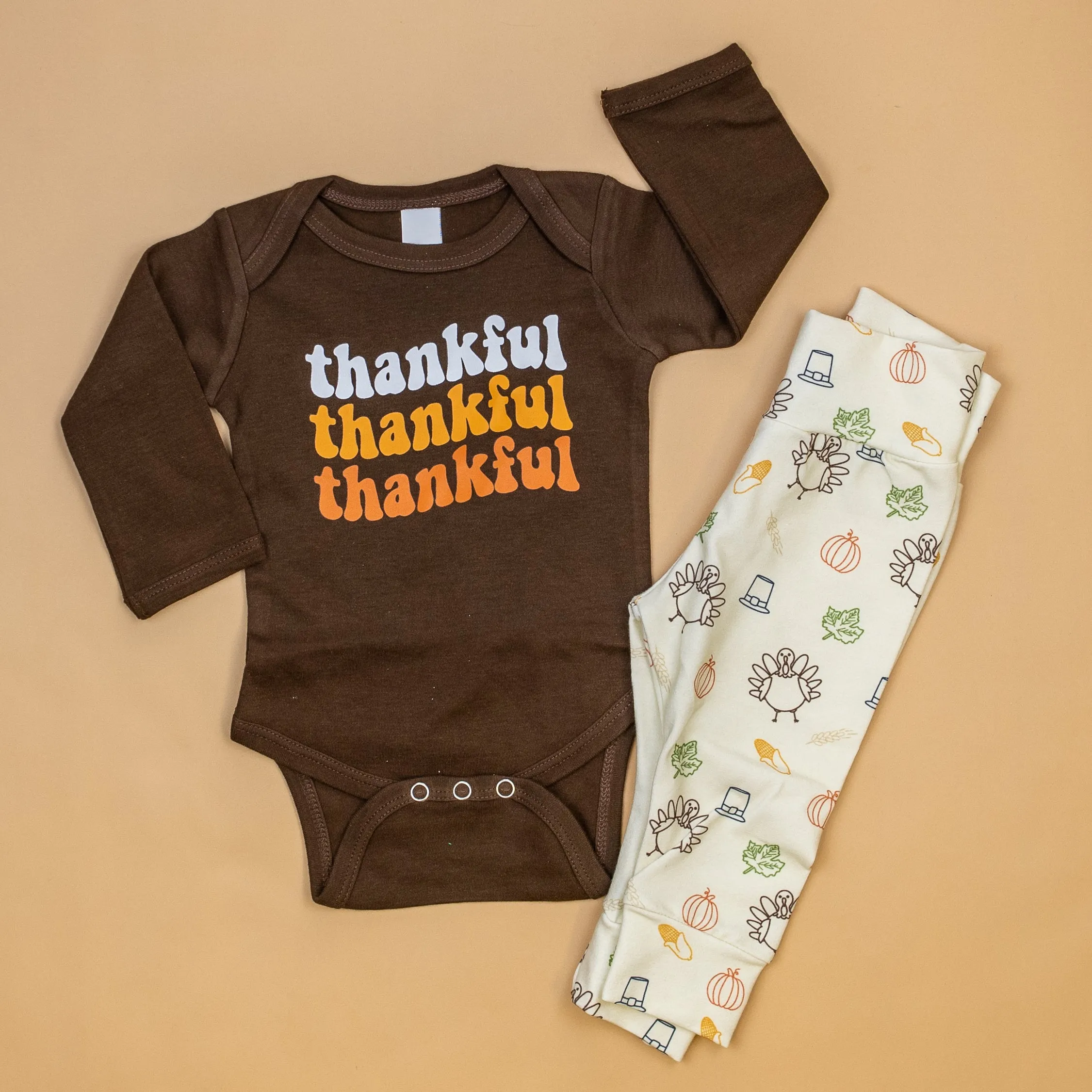 Thankful Thankful Thankful | Brown Bodysuit