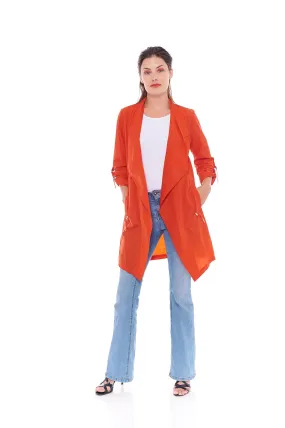 THE CORAL TURNDOWN JACKET IN TANGY ORANGE