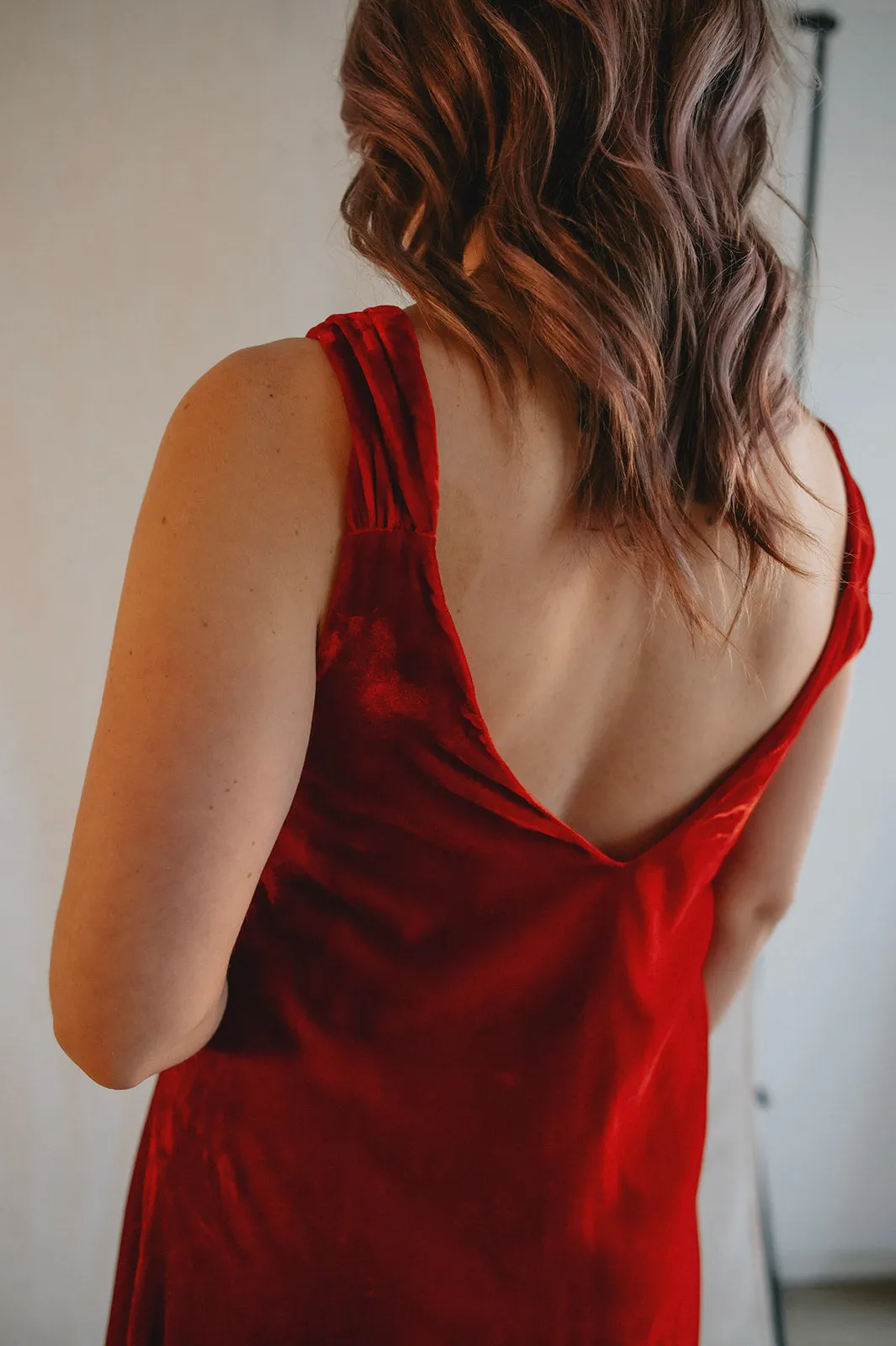 The Leda Velvet Slip Dress by FRNCH