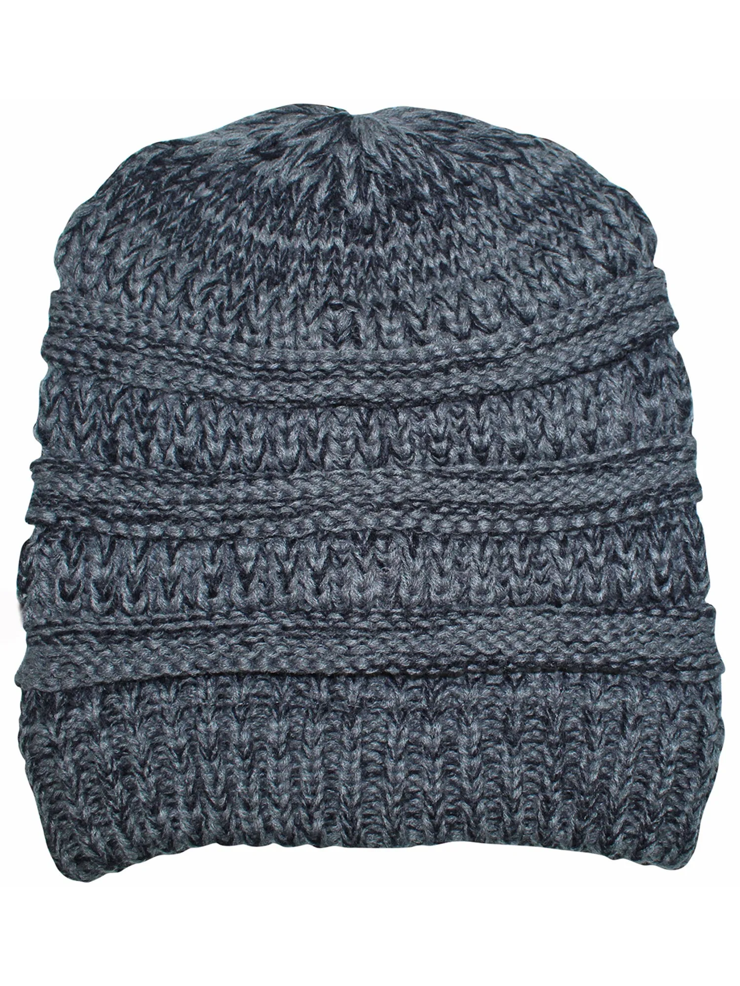 Two Tone Knit Slouchy Unisex Beanie Hat