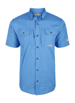 Wingshooter Trey Solid Dobby SS Shirt in Marina Blue by Drake