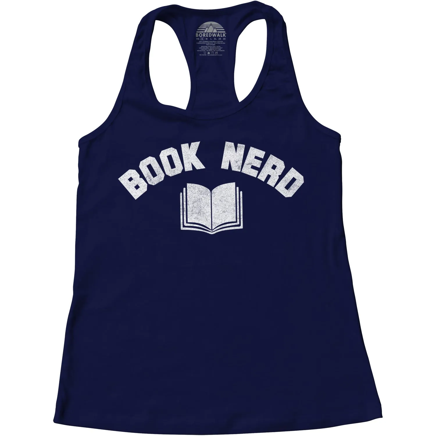 Women's Book Nerd Vintage Geeky Nerdy Literary Racerback Tank Top