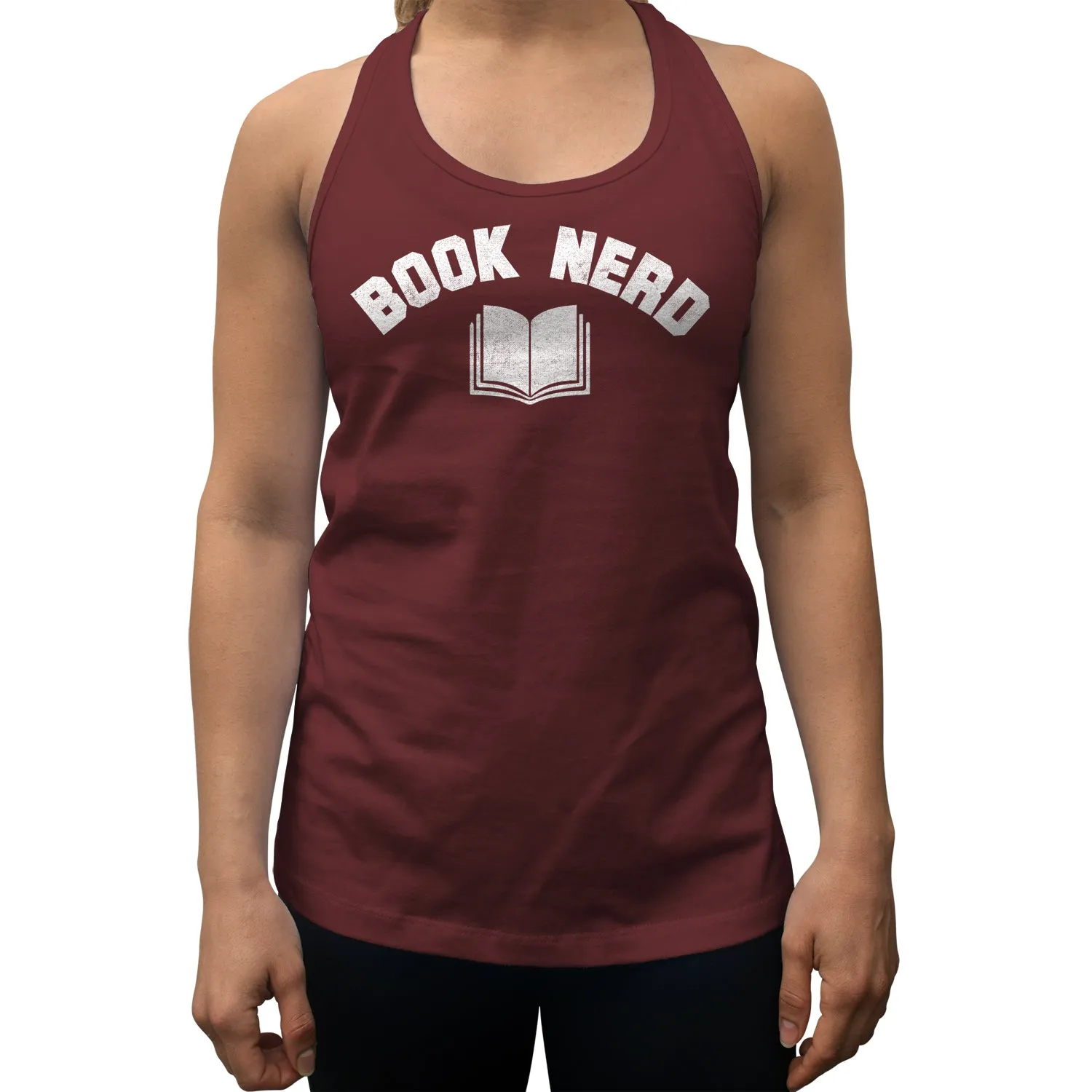 Women's Book Nerd Vintage Geeky Nerdy Literary Racerback Tank Top