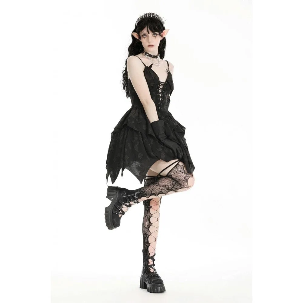 Women's Gothic Irregular Plunging Halloween Slip Dress