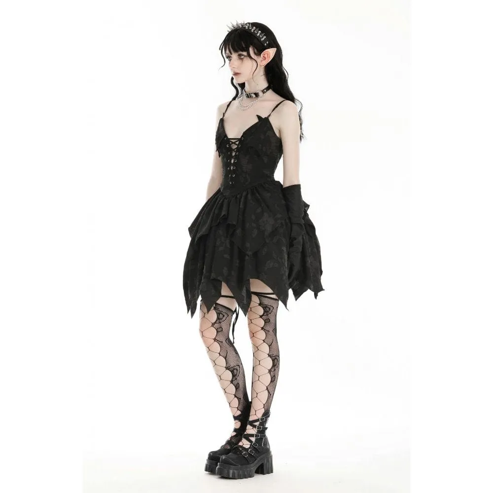 Women's Gothic Irregular Plunging Halloween Slip Dress