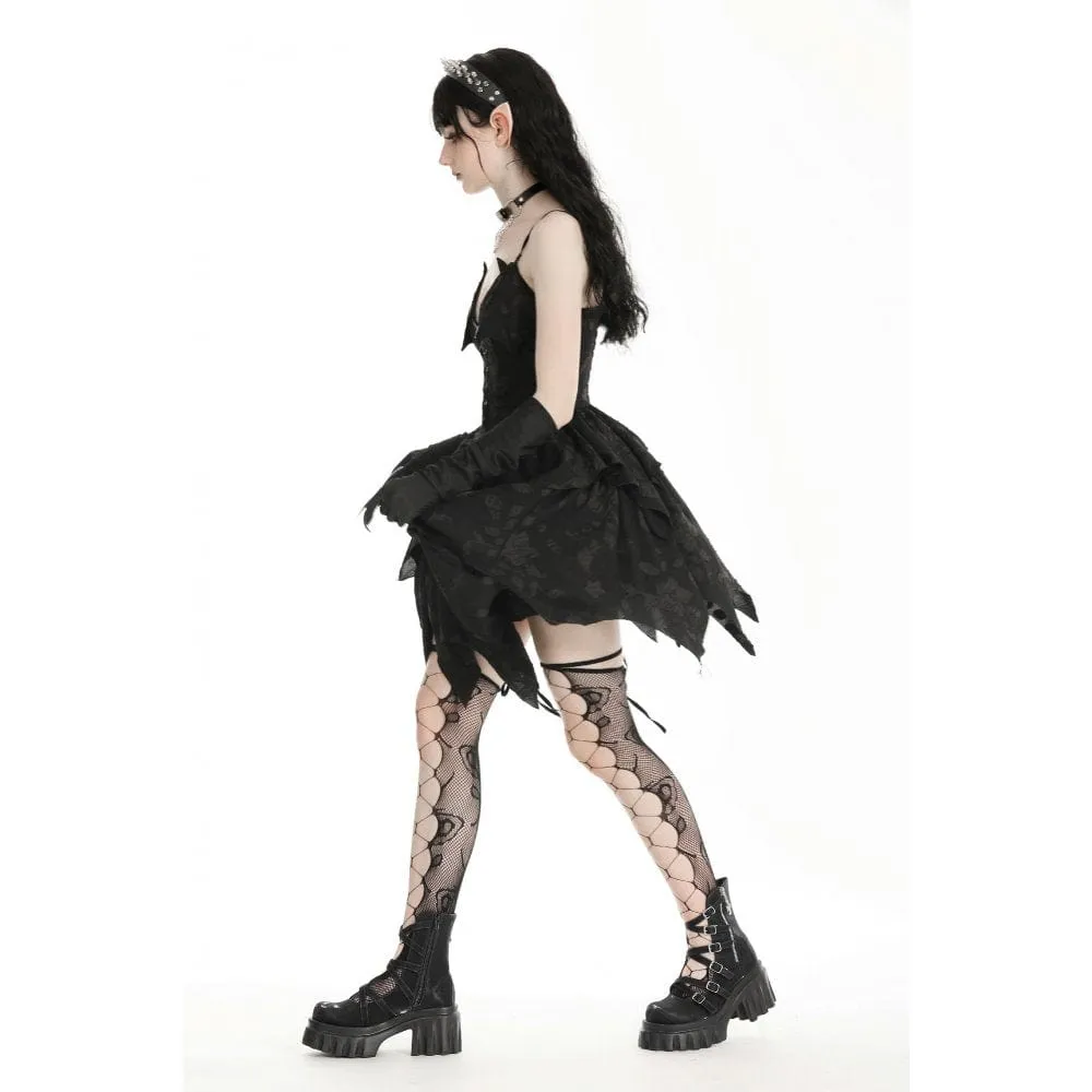 Women's Gothic Irregular Plunging Halloween Slip Dress