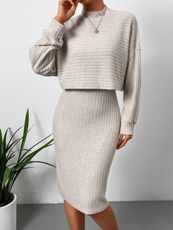 Women's Sweetkama 2-Piece Tank Top Sweater Dress with Sweater