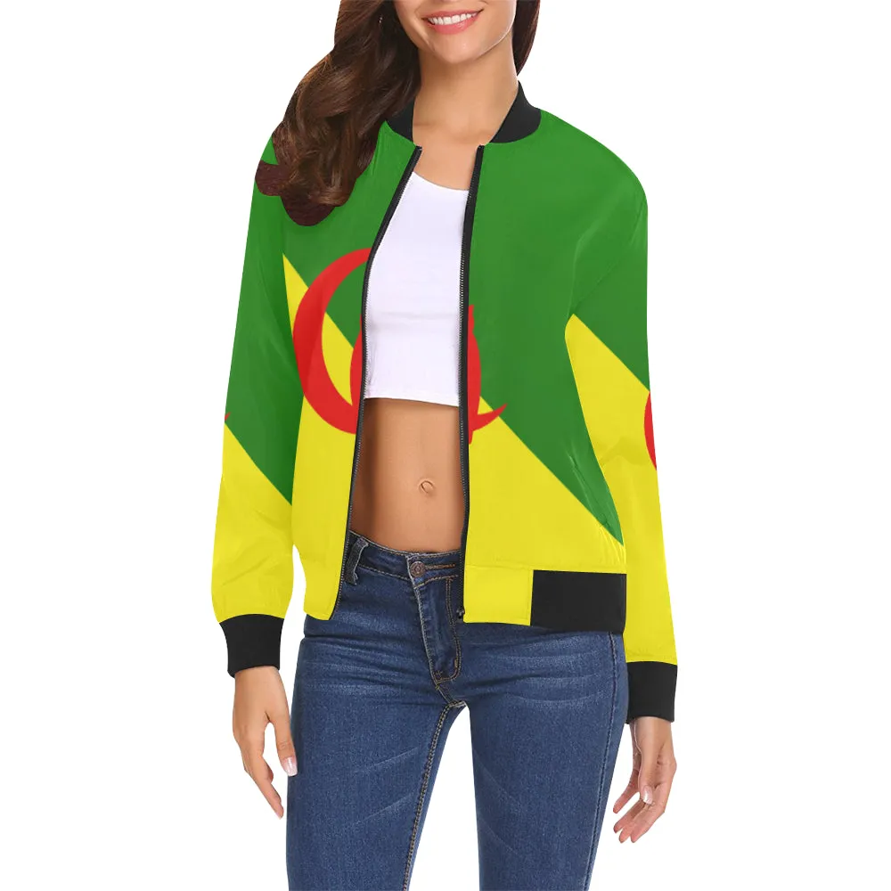 YANAZER  All Over Print Bomber Jacket for Women