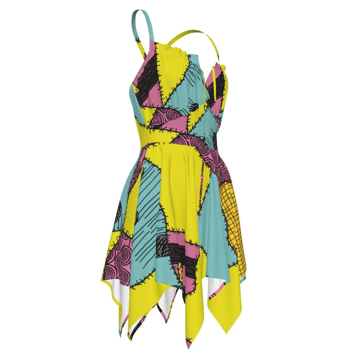 Yellow Nightmare All-Over Print Women's Slip Dress