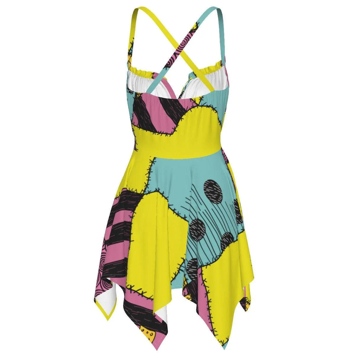 Yellow Nightmare All-Over Print Women's Slip Dress