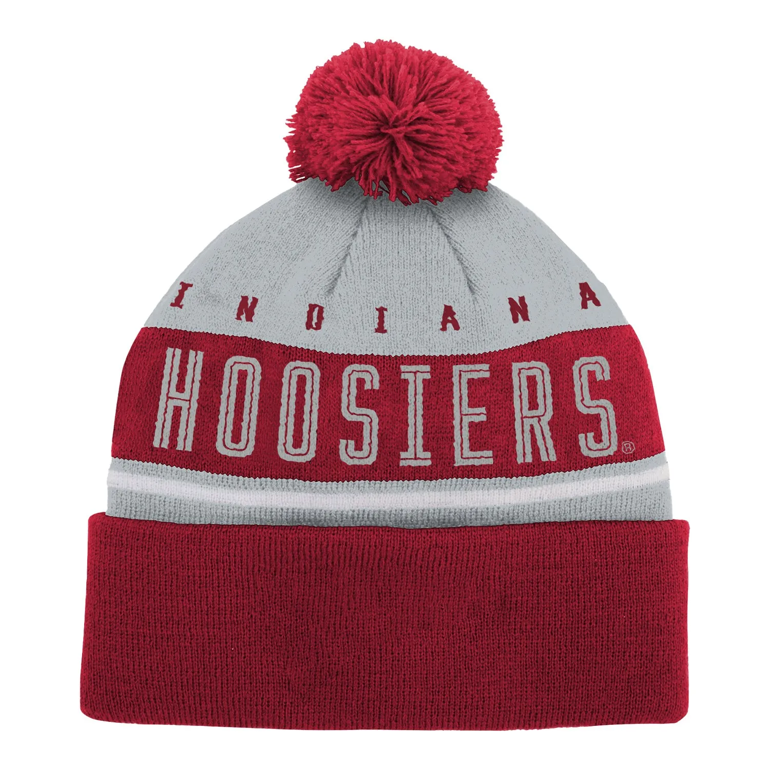 Youth Indiana Hoosiers Redzone Jacquard Crimson Knit Hat